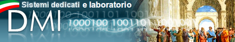Logo del Dipartimento di Matematica e Informatica, Insegnamento di Sistemi dedicati e laboratorio, link al Forum