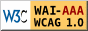 Logo di Conformità WCAG-1 di Livello Tripla A, W3C-WAI Web Content Accessibility Guidelines 1.0