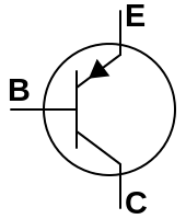 Simbolo circuitale del transistor BJT PNP