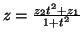 $ z=\frac{z_2t^2+z_1}{1+t^2}$