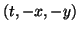 $ (t,-x,-y)$