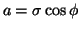 $ a=\sigma\cos\phi$