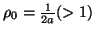 $ \rho_0=\frac{1}{2a}(>1)$