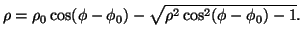 $\displaystyle \rho=\rho_0\cos(\phi-\phi_0)-\sqrt{\rho^2\cos^2(\phi-\phi_0)-1} .$