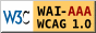 Logo of Triple-A Level WCAG-1 Conformance, W3C-WAI Web Content Accessibility Guidelines 1.0